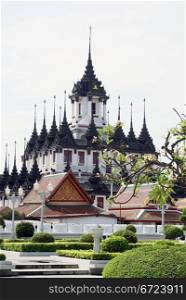 High stupa and wat in Bamngkok, Thailand
