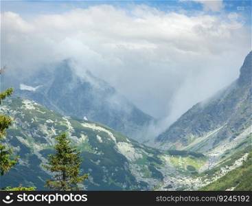 High Tatras summer cloudy mountain view (Slovakia)