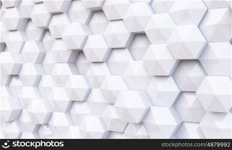 High tech cube. Background image of futuristic concept with white cube elements