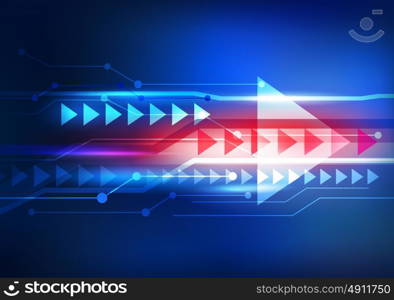 High tech pattern backdrop. Background digital image with arrow concept as interface template