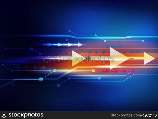 High tech pattern backdrop. Background digital image with arrow concept as interface template