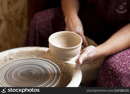 high view bowl made from clay potter s wheel