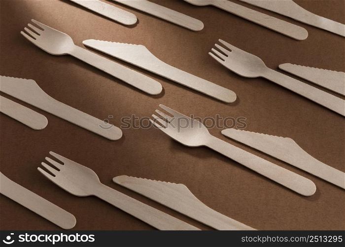 high view cardboard knife fork