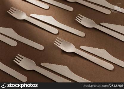 high view cardboard knife fork