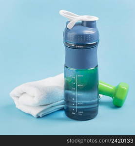 high view fitness bottle water with towel weights