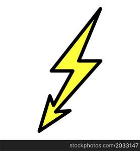 High voltage danger icon. Outline high voltage danger vector icon color flat isolated. High voltage danger icon color outline vector