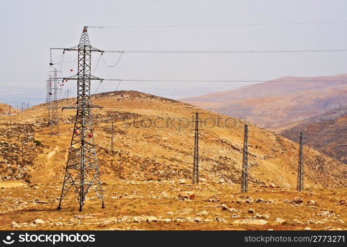 High-voltage Power Lines in Samaria, Israel