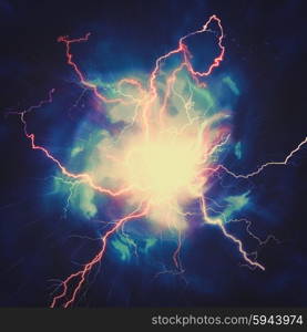 High voltage strike, abstract technology and science backgrounds