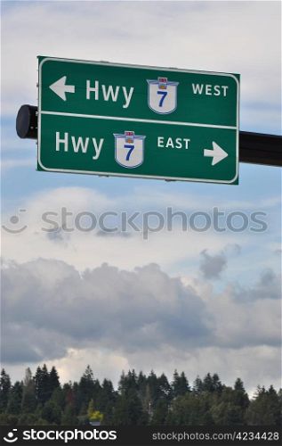 High way road sign