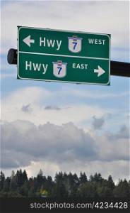 High way road sign