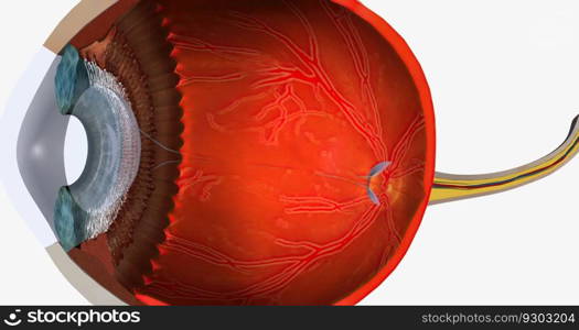 Higher than normal intraocular pressure in the absence of ocular hypertension, optic nerve damage, or visual field loss 3D rendering. Higher than normal intraocular pressure in the absence of ocular hypertension, optic nerve damage, or visual field loss