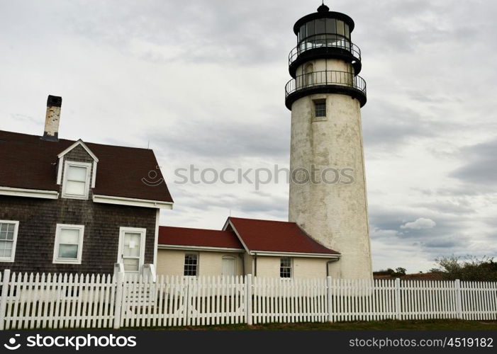 Highland Lighthouse, oldest and tallest on Cape Cod, built in 1797, North Truro, Massachusetts, USA.