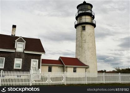 Highland Lighthouse, oldest and tallest on Cape Cod, built in 1797, North Truro, Massachusetts, USA.