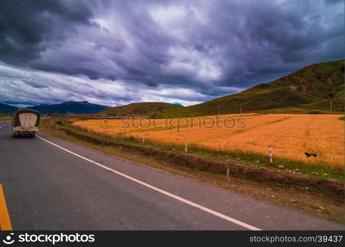 highland road to Daocheng, China