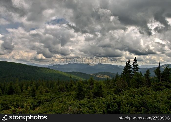 highlands landscape with cloudy sky