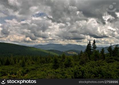 highlands landscape with cloudy sky