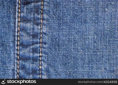 Highly detailed jeans texture with vertical seam. Can be used as a background.