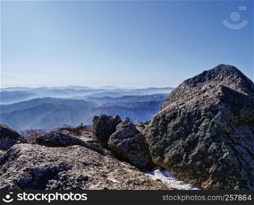 Hight peak of korean mountains. Seoraksan National Park. South Korea