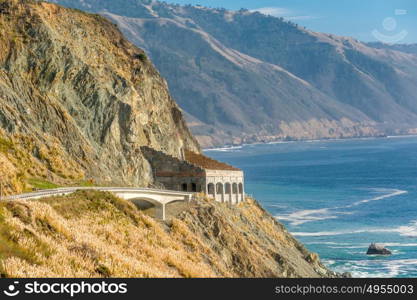 Highway 1 on the pacific coast, California.