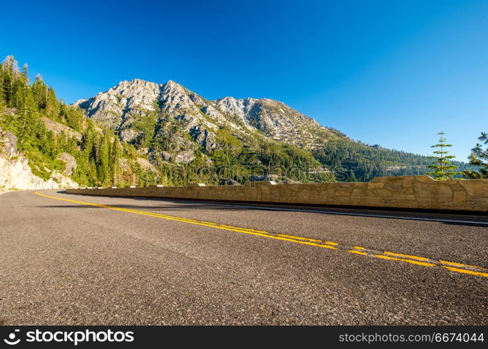 Highway at Lake Tahoe in California. Highway at Lake Tahoe in California, USA