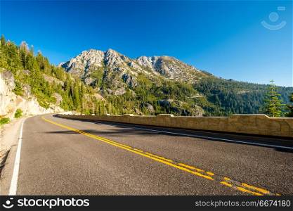 Highway at Lake Tahoe in California. Highway at Lake Tahoe in California, USA