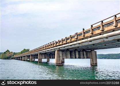 highway bridge overpass over the lake