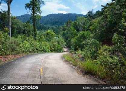 Highway in the tropics of Asia