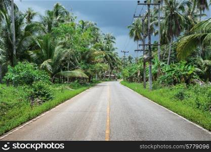 Highway in the tropics of Asia