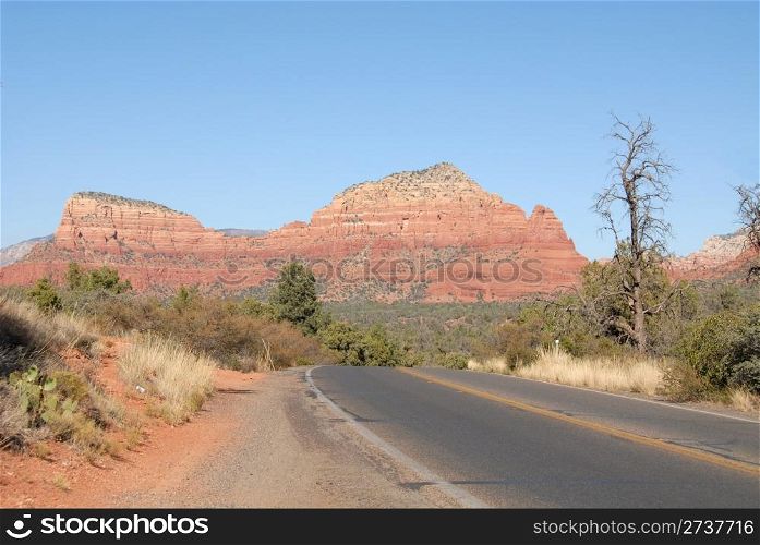 Highway into the red rocks of Sedona, Arizona