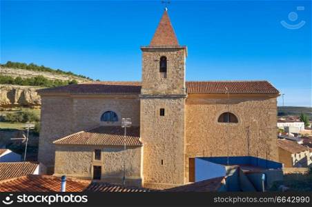 Higueruela church in Albacete at Castile La Mancha of Spain in Saint James Way of Levante