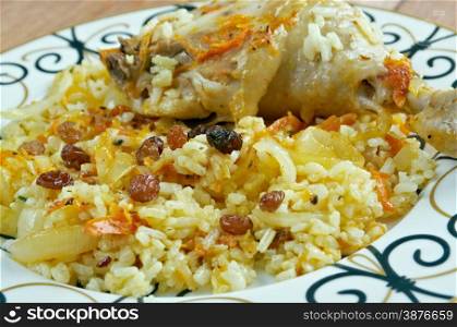hihirtma plov - chicken polow. Azerbaijani cuisine dish