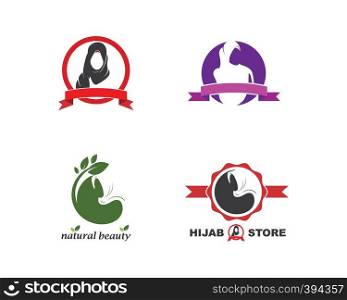 hijab woman logo vector,culture of woman muslim fashion design