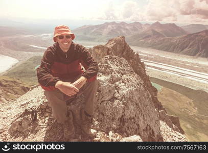 Hike in Alaska at summertime