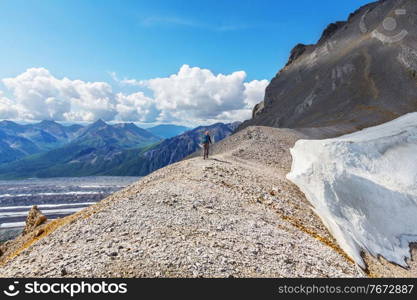 Hike in  Alaska at summertime