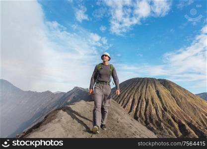 Hike in Bromo volcano in Java island, Indonesia