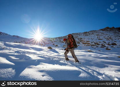 Hike in Kackar Mountains in eastern Turkey, autumn season.