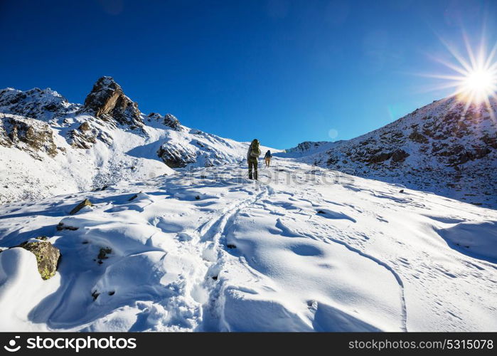 Hike in Kackar Mountains in eastern Turkey, autumn season.