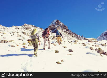 Hike in Kackar Mountains in eastern Turkey, autumn season.