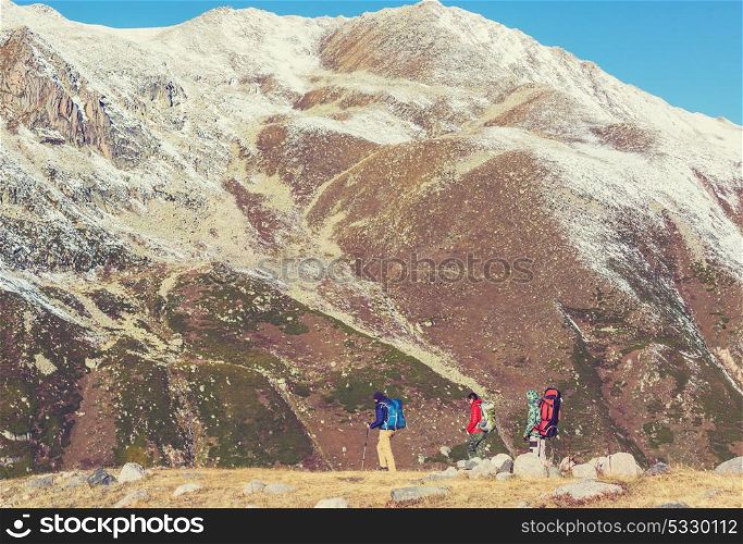 Hike in Kackar Mountains in eastern Turkey, autumn season.