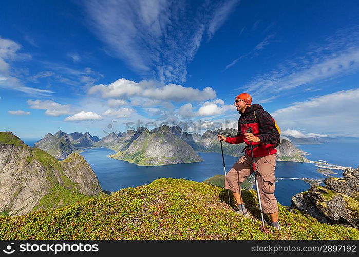 hike in Lofoten,Norway