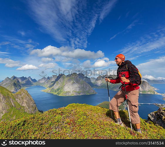 hike in Lofoten,Norway