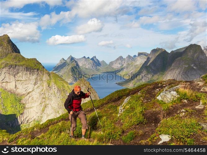 hike in Lofoten,Norway