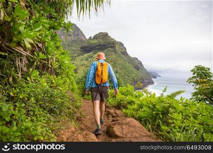 Hike in Na Pali. Hike in Na Pali coast in Kauai icland, Hawaii