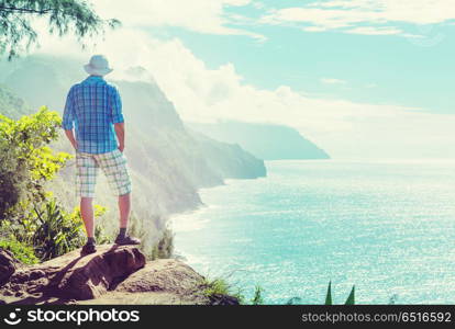 Hike in Na Pali. Hike in Na Pali coast in Kauai icland, Hawaii