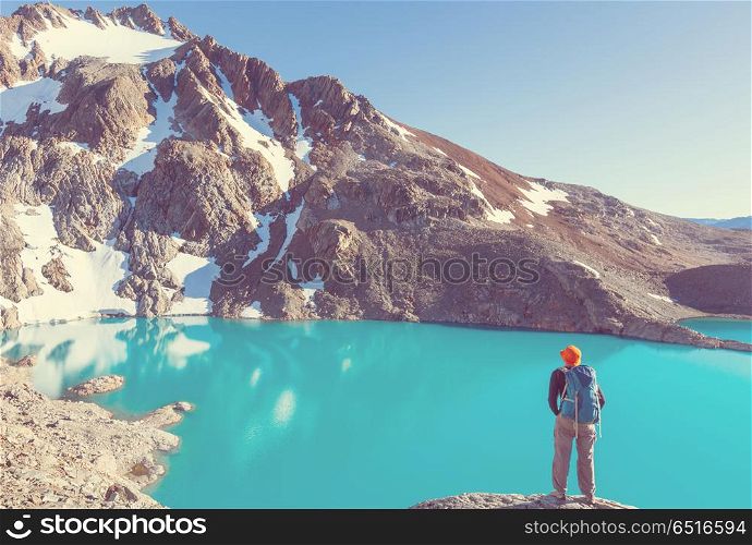 Hike in Patagonia. Hike in the Patagonian mountains