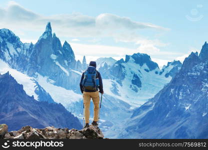 Hike in the Patagonian mountains, Argentina