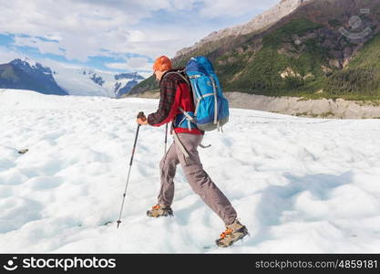 Hike in Wrangell-St. Elias National Park, Alaska.