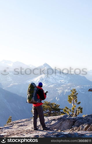 Hike in Yosemite mountains