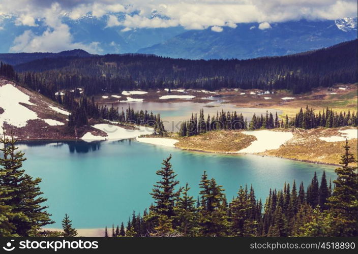 Hike on Garibaldi Lake near Whistler, BC, Canada.