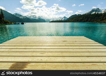 Hike to turquoise waters of picturesque Garibaldi Lake near Whistler, BC, Canada. Very popular hike destination in British Columbia.